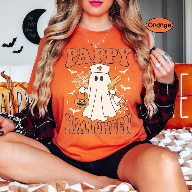 OBGYN Nurse Halloween Shirt, Pappy Halloween Ghost with Speculum Shirt