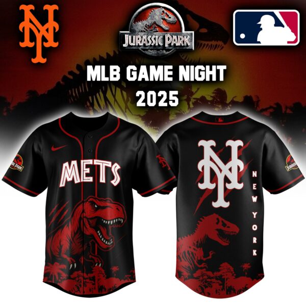 New York Mets x Jurassic Park Game Night T-Rex Jersey 2025 Editons Limited