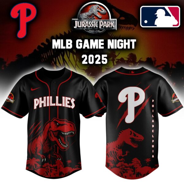 Philadelphia Phillies x Jurassic Park Game Night T-Rex Jersey 2025 Editons Limited