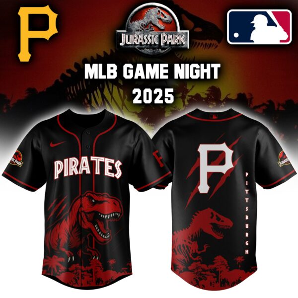 Pittsburgh Pirates x Jurassic Park Game Night T-Rex Jersey 2025 Editons Limited