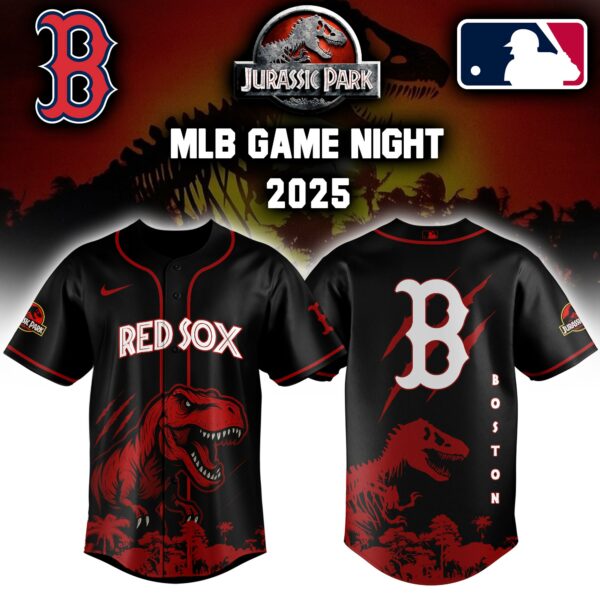 Boston Red Sox x Jurassic Park Game Night T-Rex Jersey 2025 Editons Limited