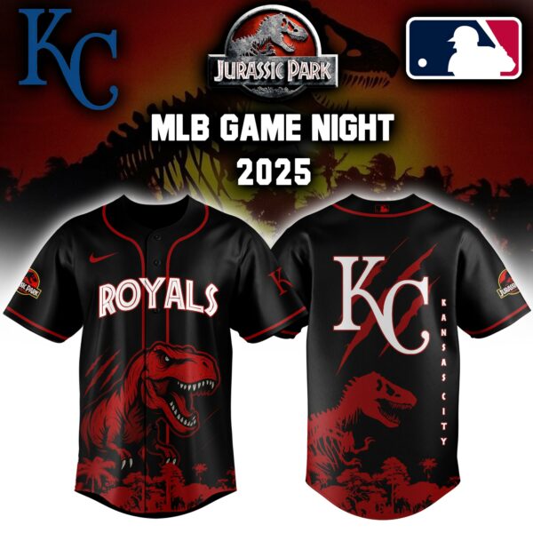 Kansas City Royals x Jurassic Park Game Night T-Rex Jersey 2025 Editons Limited