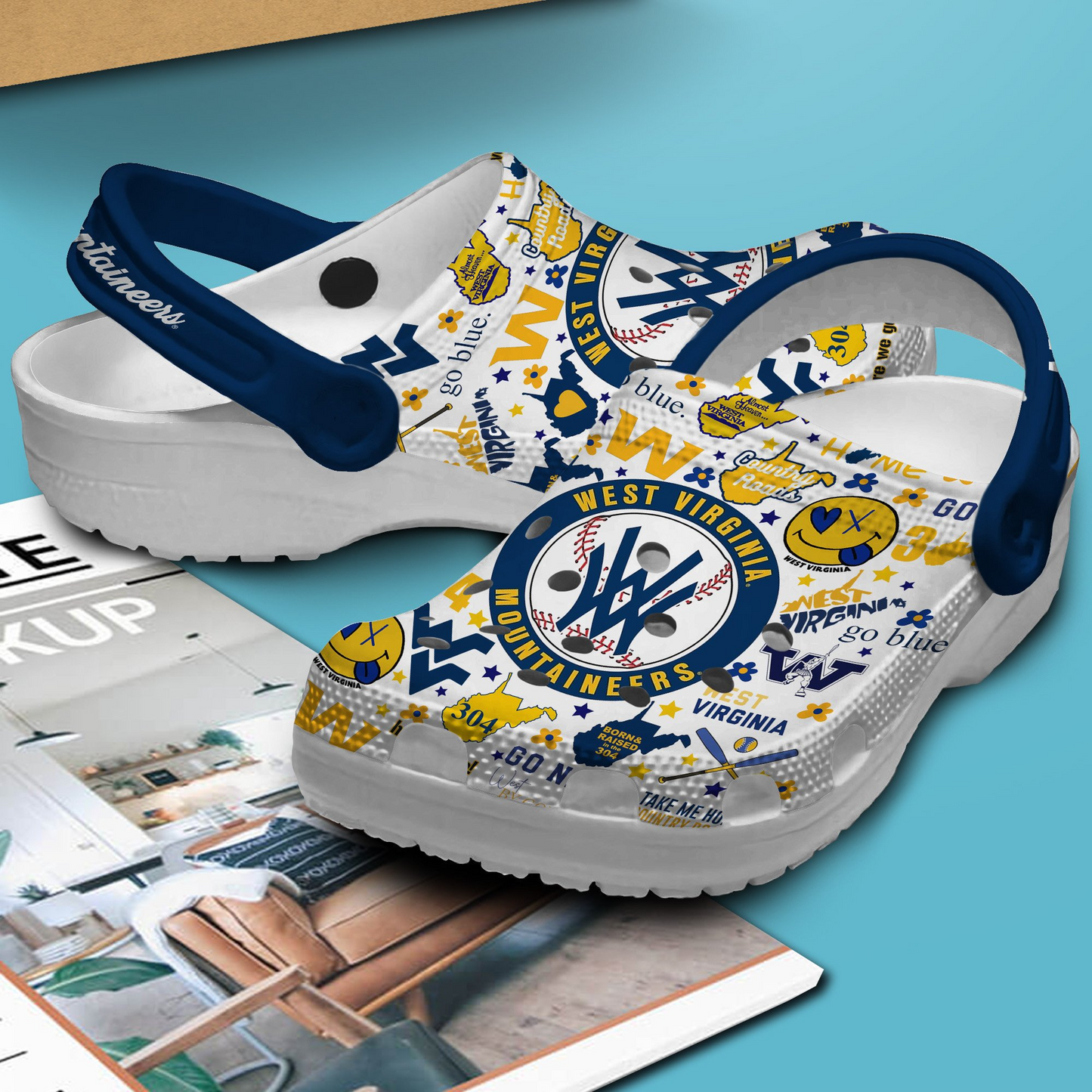 West Virginia Mountaineers NCAA Sport Clogs Shoes - 503HL- CR037
