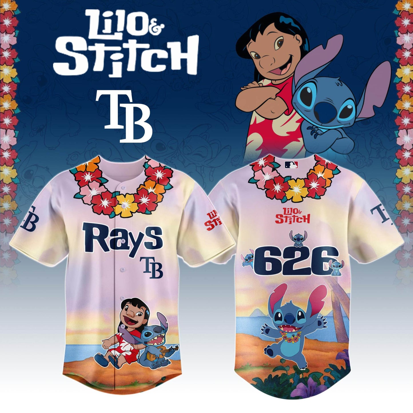 Tampa Bay Rays x Lilo & Stitch Special Edition Jersey 2025
