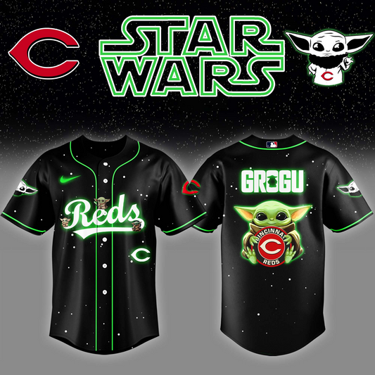 Cincinnati Reds x Stars Wars Night Grogu Baseball Jersey Editions Limited