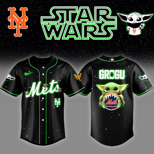 New York Mets x Stars Wars Grogu Night Baseball Jersey Editions Limited