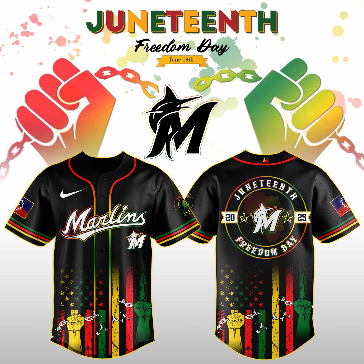 Miami Marlins MLB X Juneteenth Day Jersey Edition Jersey 2025