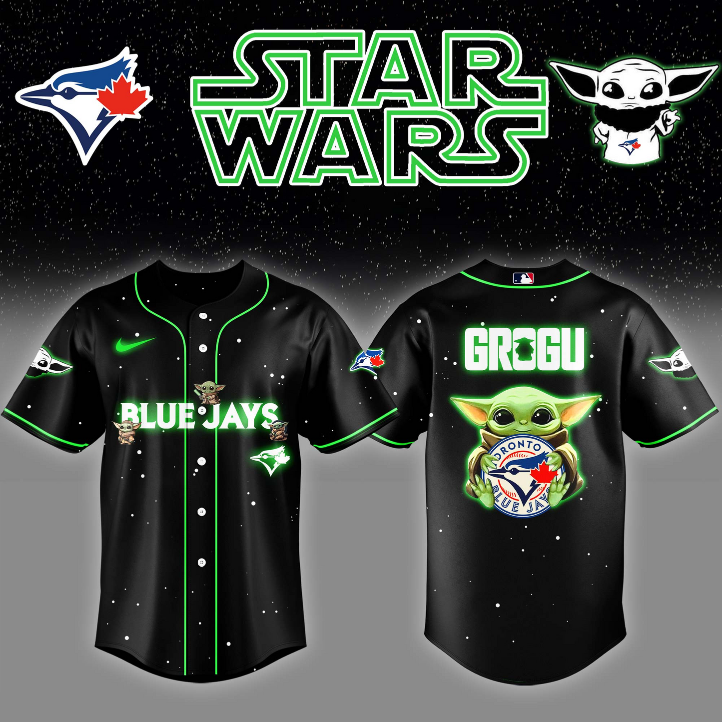 Toronto Blue Jays x Stars Wars Grogu Night Baseball Jersey Editions Limited