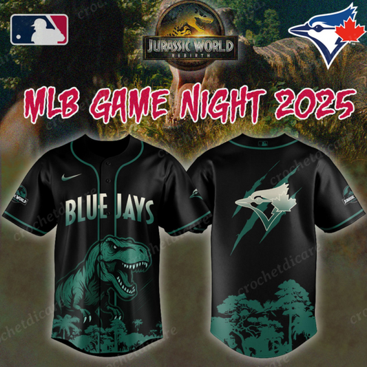 MLB Toronto Blue Jays Collab Jurassic World Baseall Jersey