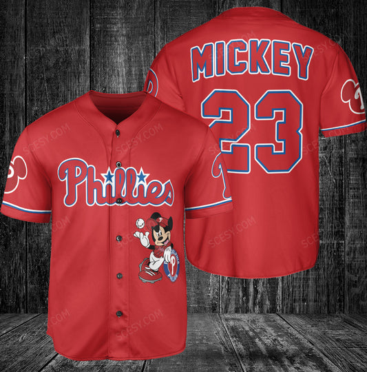 Philadelphia Phillies Mickey Red Baseball Jersey