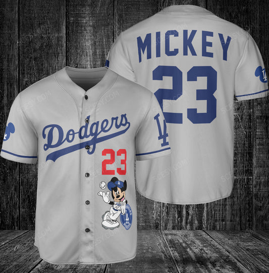 Los Angeles Dodgers Mickey Gray Baseball Jersey
