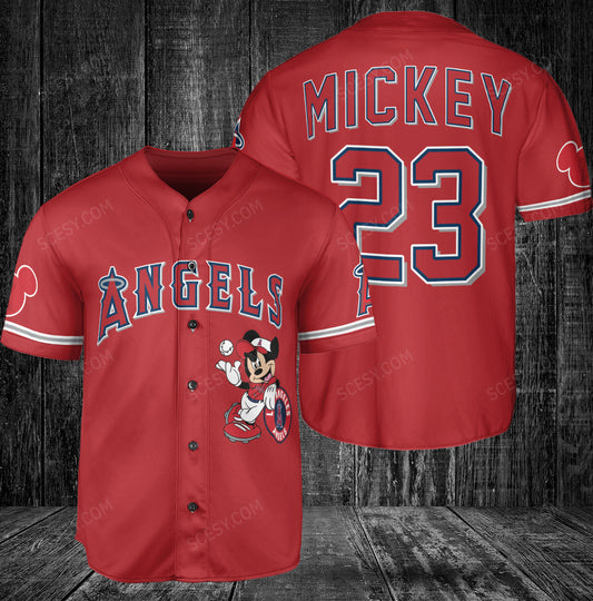 Los Angeles Angels Mickey Red Baseball Jersey