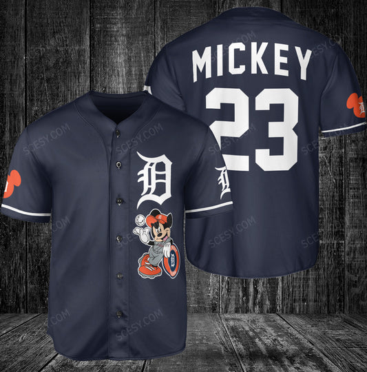 Detroit Tigers Mickey Navy Baseball Jersey