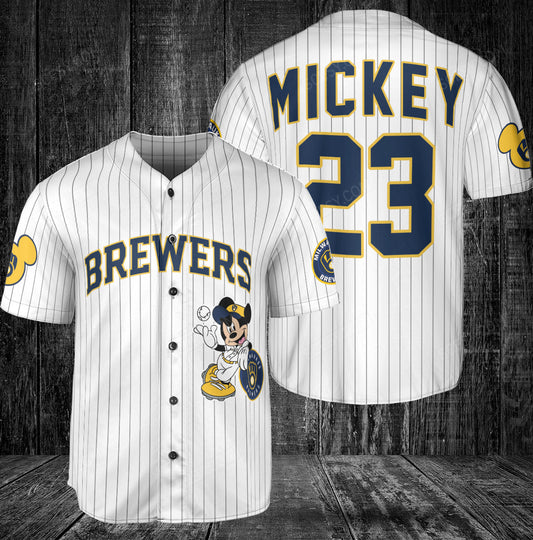 Milwaukee Brewers Mickey White Baseball Jersey