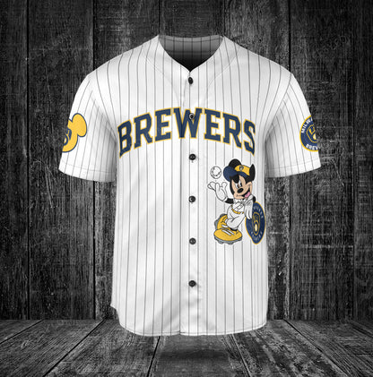 Milwaukee Brewers Mickey White Baseball Jersey
