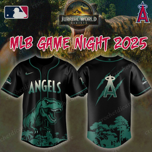 MLB Los Angeles Angels Collab Jurassic World Baseall Jersey