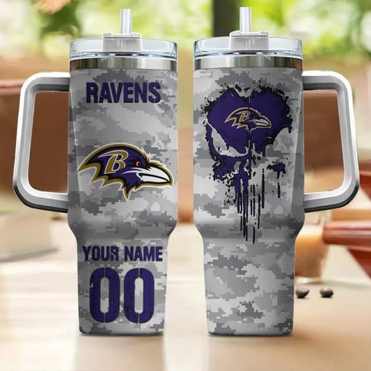 Personalized Baltimore Ravens NFL Tumbler 40Oz For Fan - Limited Edition