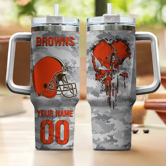 Personalized Cleveland Browns NFL Tumbler 40Oz For Fan - Limited Edition