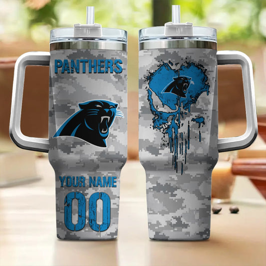 Personalized Carolina Panthers NFL Tumbler 40Oz For Fan - Limited Edition