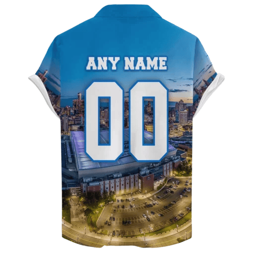 Detroit Lions Ford Field Night Time ‘Home Stadium’ Custom Hawaiian NFL - Welcome to 2 Aloha