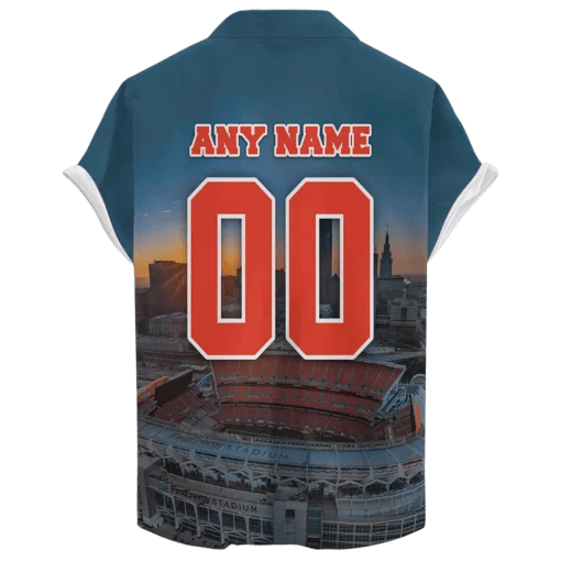 Cleveland Browns First Energy Stadium Sunrise ‘Home Stadium’ Custom Hawaiian NFL - Welcome to 2 Aloha