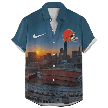 Cleveland Browns First Energy Stadium Sunrise ‘Home Stadium’ Custom Hawaiian NFL - Welcome to 2 Aloha