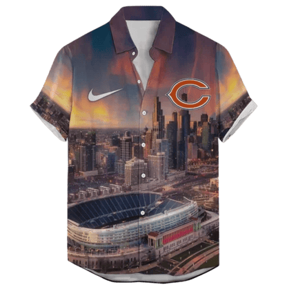Chicago Bears Soldier Field Sunset ‘Home Stadium’ Custom Hawaiian NFL - Welcome to 2 Aloha