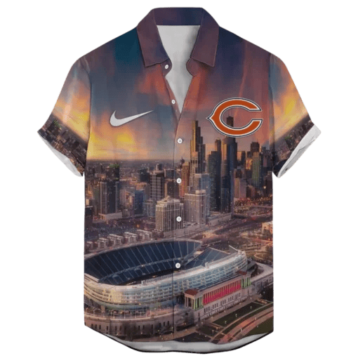 Chicago Bears Soldier Field Sunset ‘Home Stadium’ Custom Hawaiian NFL - Welcome to 2 Aloha