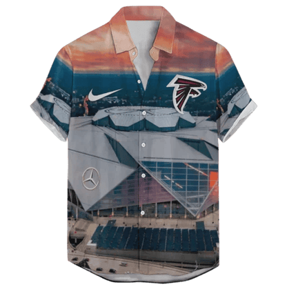 Atlanta Falcons  Stadium Sunrise ‘Home Stadium’ Custom Hawaiian NFL - Welcome to 2 Aloha