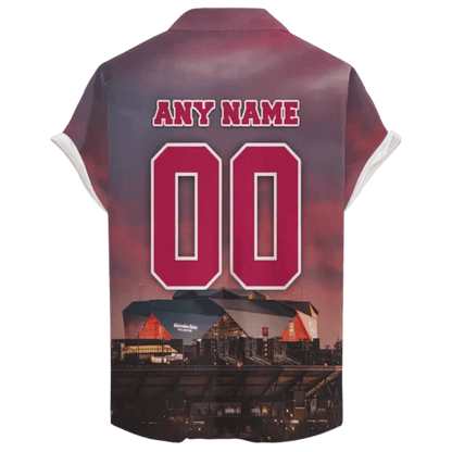 Atlanta Falcons  Stadium Sunset ‘Home Stadium’ Custom Hawaiian NFL - Welcome to 2 Aloha