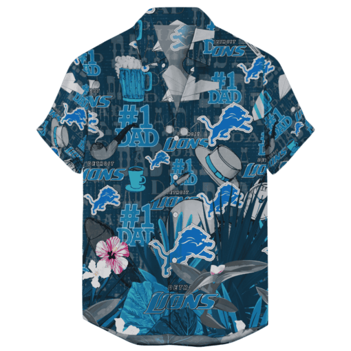 Detroit Lions Hawaiian Father’s Day For Dad Grandpa Version 2 NFL - Welcome to 2 Aloha