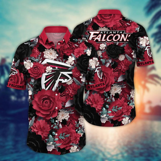 Atlanta Falcons Midnight Rose Hawaiian Shirt - Welcome to 2 Aloha