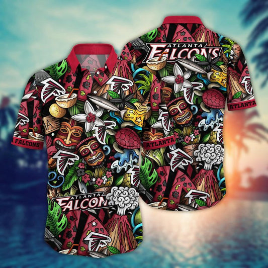 Atlanta Falcons Tiki Paradise Hawaiian Shirt - Welcome to 2 Aloha