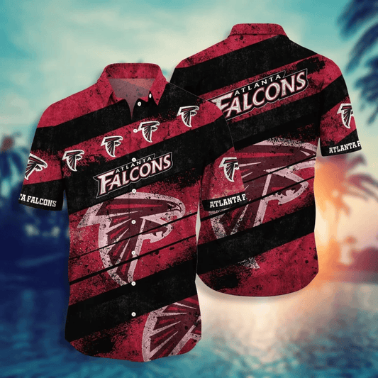 Atlanta Falcons Grunge Stripes Hawaiian Shirt - Welcome to 2 Aloha