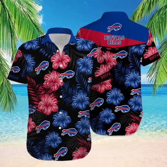 Buffalo Bills Hibiscus Night Hawaiian Shirt - Welcome to 2 Aloha
