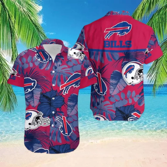 Buffalo Bills Hibiscus Helmets Hawaiian Shirt - Welcome to 2 Aloha