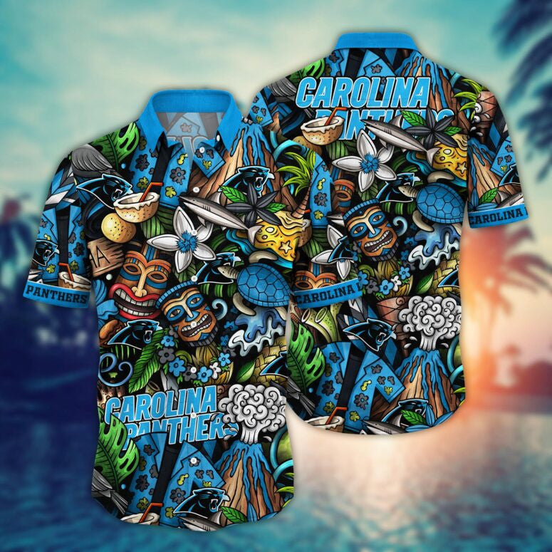 Carolina Panthers Coastal Gridiron Hawaiian Shirt - Welcome to 2 Aloha
