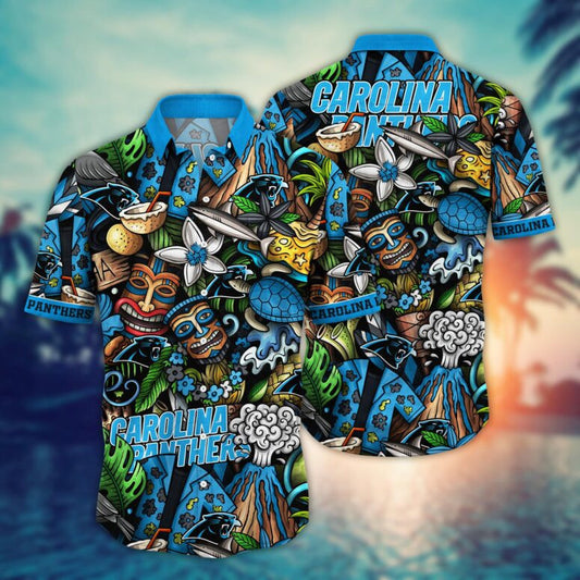 Carolina Panthers Coastal Gridiron Hawaiian Shirt - Welcome to 2 Aloha