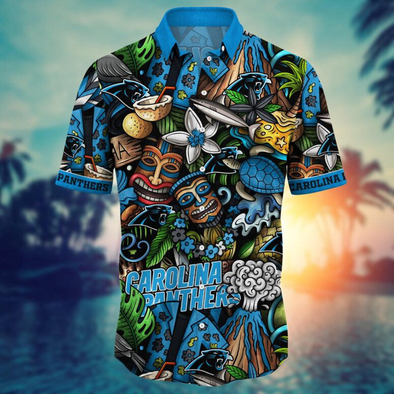 Carolina Panthers Coastal Gridiron Hawaiian Shirt - Welcome to 2 Aloha