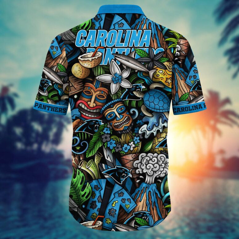 Carolina Panthers Coastal Gridiron Hawaiian Shirt - Welcome to 2 Aloha