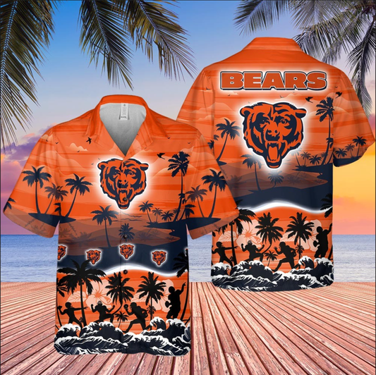 Chicago Bears Sunset Surf Hawaiian Shirt - Welcome to 2 Aloha