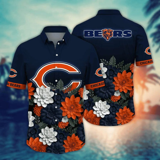 Chicago Bears Floral Bloom Hawaiian Shirt - Welcome to 2 Aloha