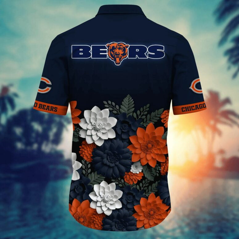 Chicago Bears Floral Bloom Hawaiian Shirt - Welcome to 2 Aloha