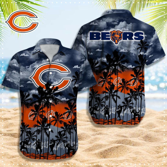Chicago Bears Stormy Palms Hawaiian Shirt - Welcome to 2 Aloha