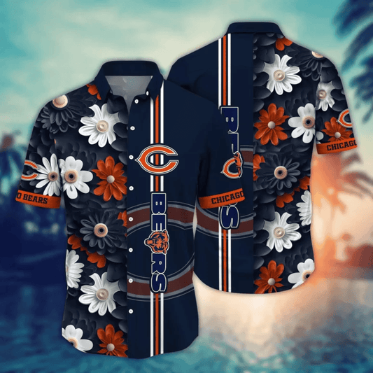 Chicago Bears Bold Blooms Hawaiian Shirt - Welcome to 2 Aloha