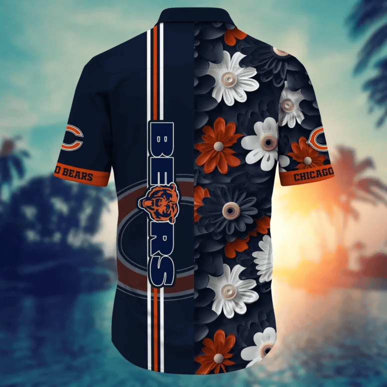 Chicago Bears Bold Blooms Hawaiian Shirt - Welcome to 2 Aloha