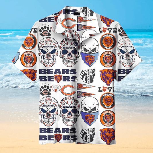 Chicago Bears Skull Fiesta Hawaiian Shirt - Welcome to 2 Aloha