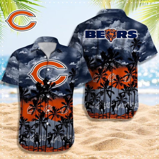 Chicago Bears Sunset Palms Hawaiian Shirt - Welcome to 2 Aloha
