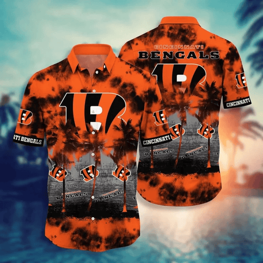 Cincinnati Bengals Sunset Skyline Hawaiian Shirt - Welcome to 2 Aloha
