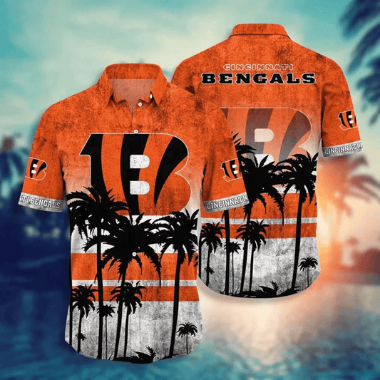 Cincinnati Bengals Sunset Silhouette Hawaiian Shirt - Welcome to 2 Aloha